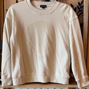 Spiritual Gangster Cream Smiley Face Sweater